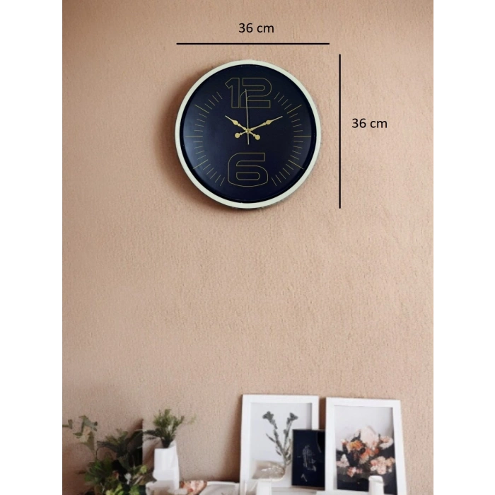 Mey İthalat® 36 Cm Krem Dekoratif Duvar Saati