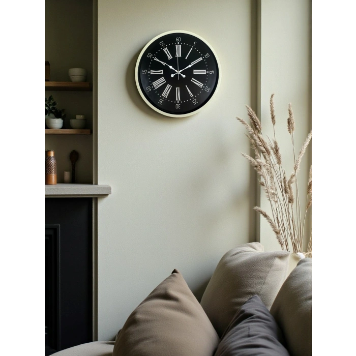 Mey İthalat® 36 Cm Krem Modern Duvar Saati