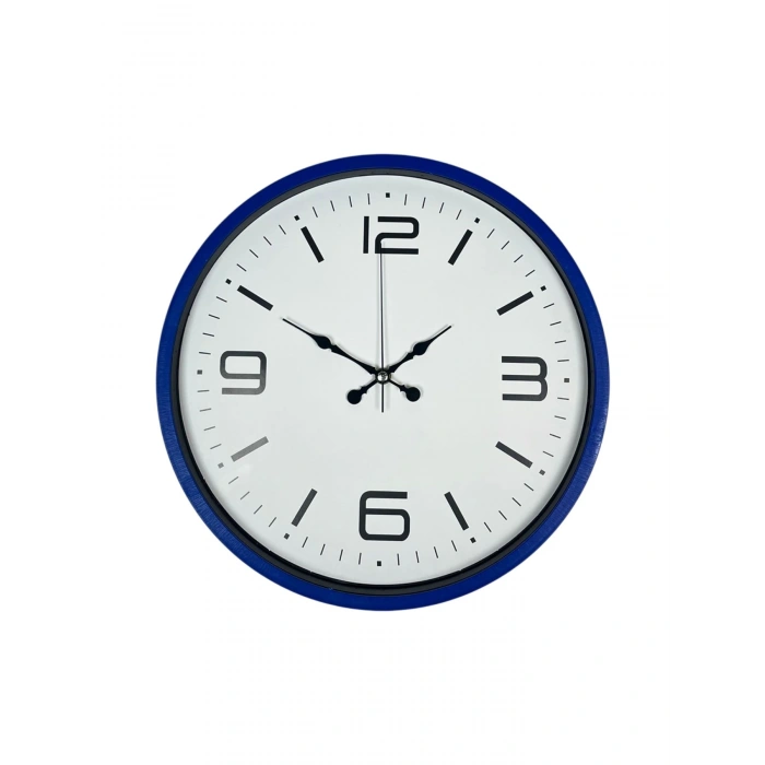 Mey İthalat® 36 Cm Lacivert Modern Dekoratif Duvar Saati