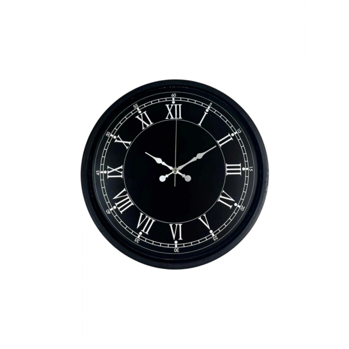 Mey İthalat® 36 Cm Modern Siyah Duvar Saati