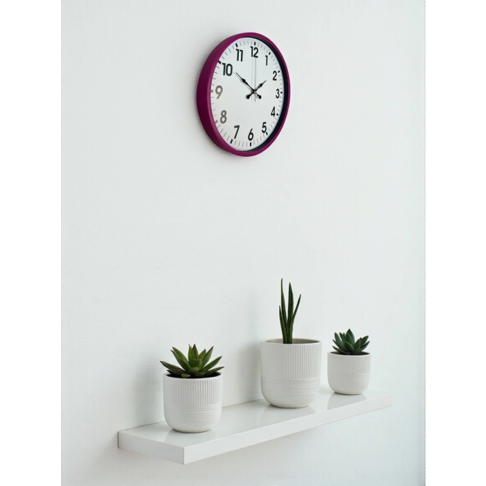 Mey İthalat® 36 Cm Pembe Dekoratif Duvar Saati