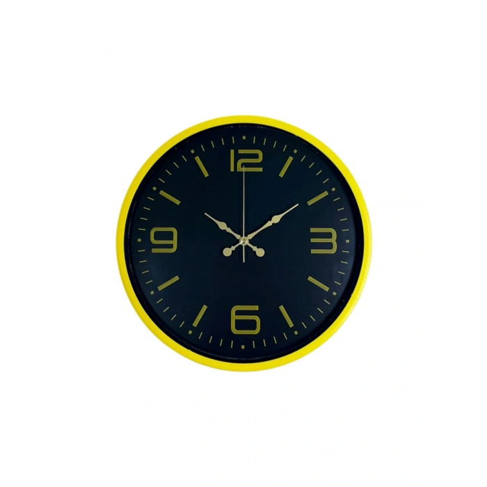 Mey İthalat® 36 Cm Sarı Dekoratif Duvar Saati