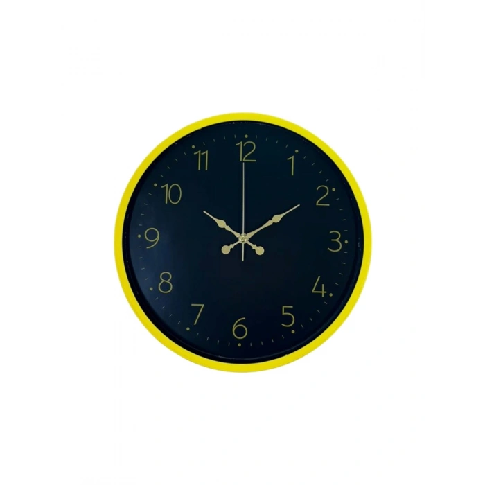 Mey İthalat® 36 Cm Sarı Şık Duvar Saati