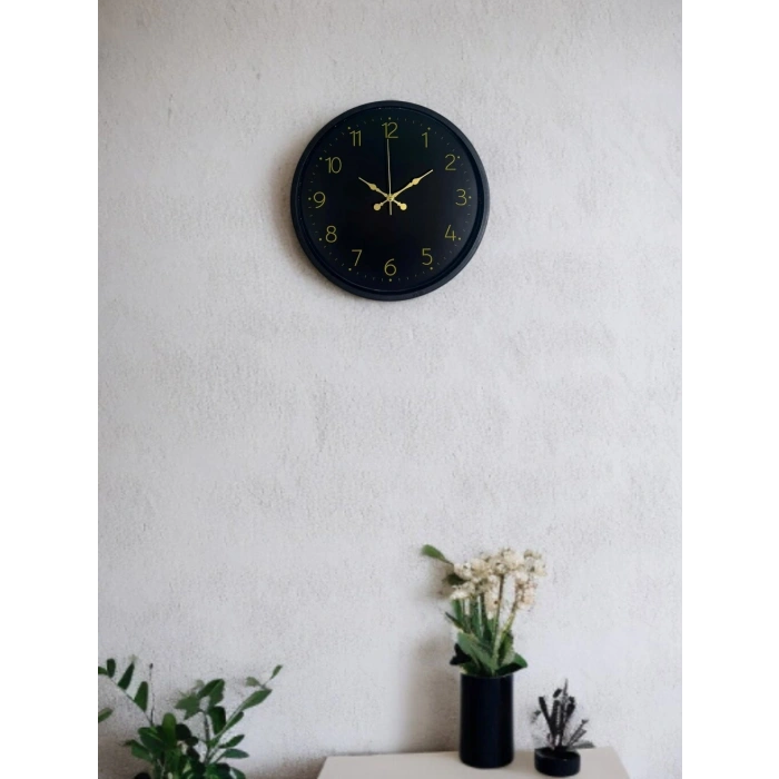 Mey İthalat® 36 Cm Siyah Asil Duvar Saati