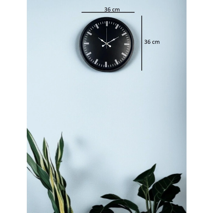 Mey İthalat® 36 Cm Siyah Dekoaratif Duvar Saati