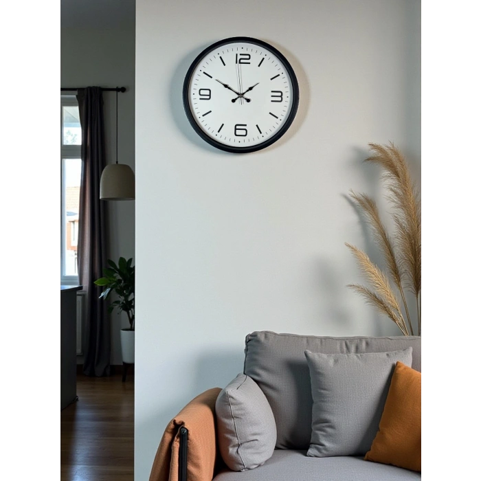 Mey İthalat® 36 Cm Siyah Dekoratif Duvar Saati