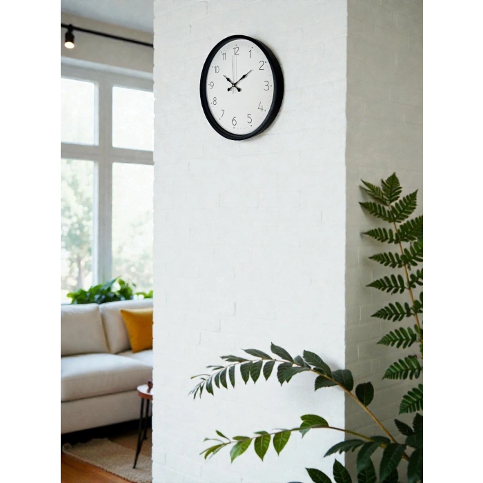 Mey İthalat® 36 Cm Siyah Dekoratif Duvar Saati