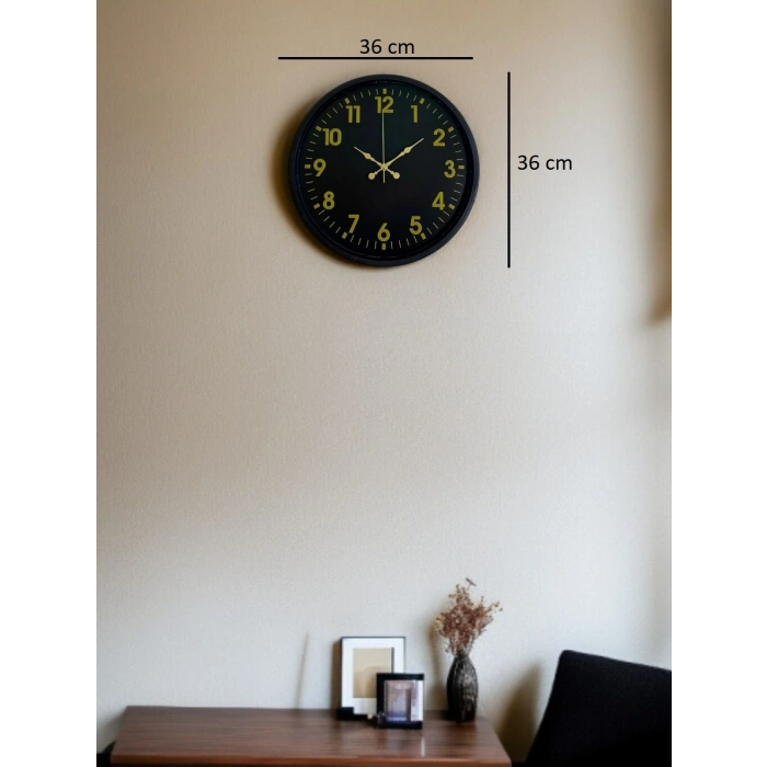 Mey İthalat® 36 Cm Siyah Standart Duvar Saati