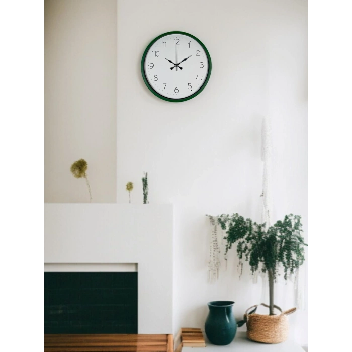 Mey İthalat® 36 Cm Yeşil Dekoratif Duvar Saati