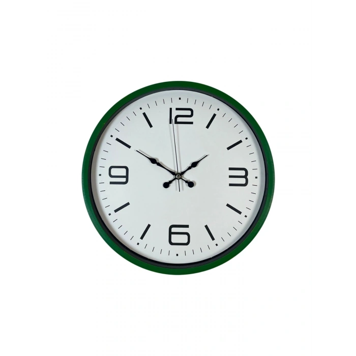 Mey İthalat® 36 Cm Yeşil Modern Dekoratif Duvar Saati
