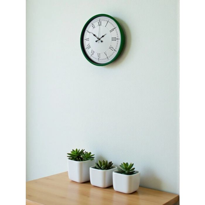 Mey İthalat® 36 Cm Yeşil Roma Rakamlı Duvar Saati