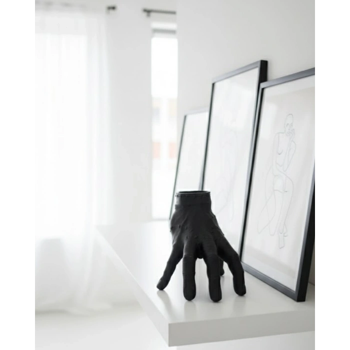 Mey İthalat® 3D Siyah El Biblo 27x22 cm İddialı Ev Dekorasyonu