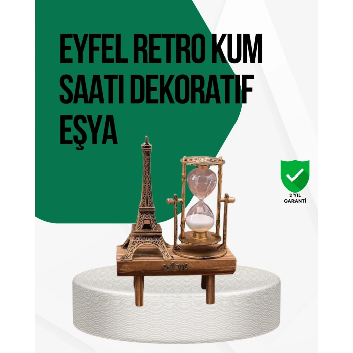 Mey İthalat® Ahşap Kum Saati – Vintage Tasarımlı Masa Dekoru