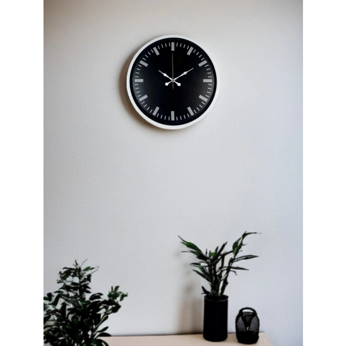 Mey İthalat® Beyaz 36 Cm Modern Duvar Saati