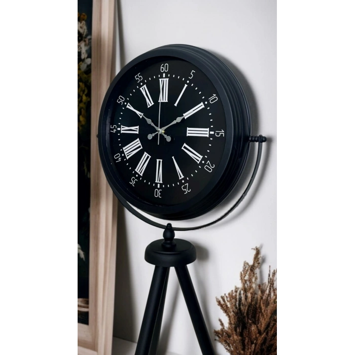 Mey İthalat® Black Aura Tripod Ayaklı Saat
