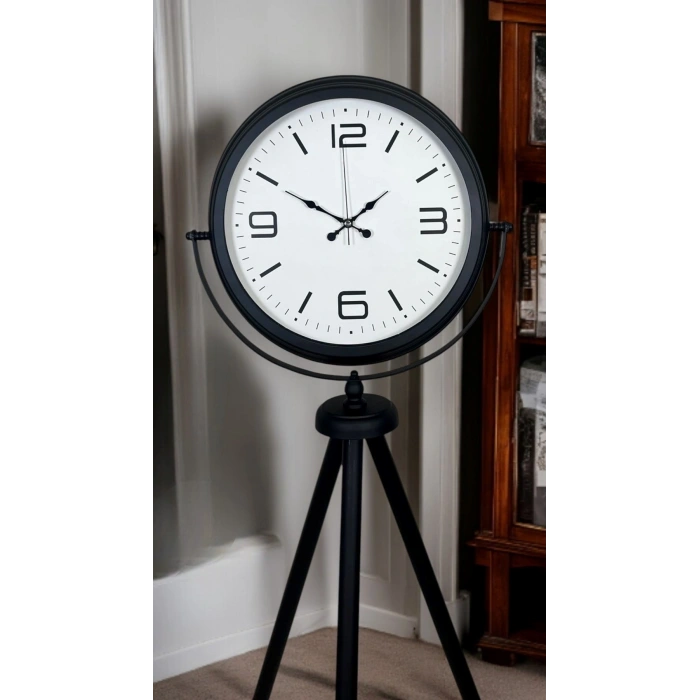 Mey İthalat® Black Balance Tripod Ayaklı Saat