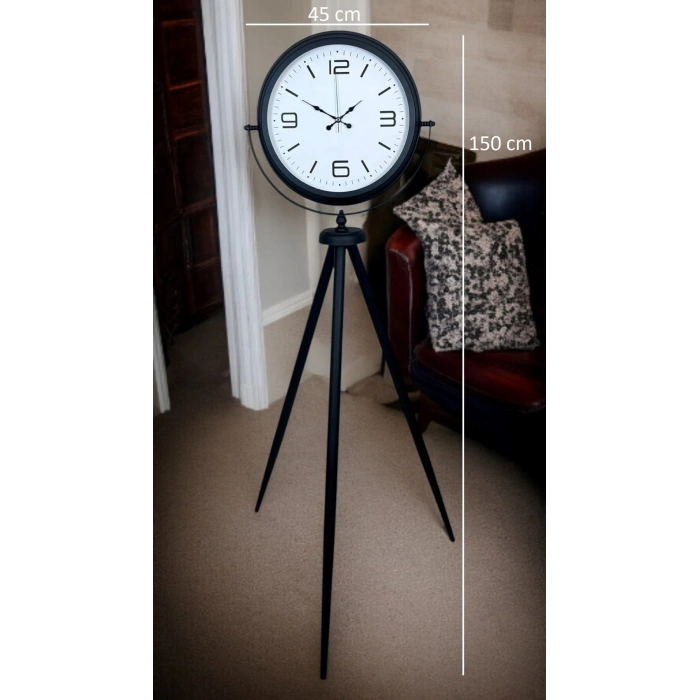 Mey İthalat® Black Balance Tripod Ayaklı Saat