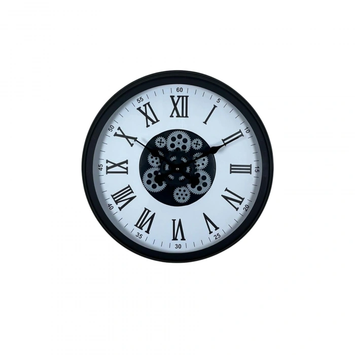 Mey İthalat® Black Majesty 60 Cm Çarklı Duvar Saati