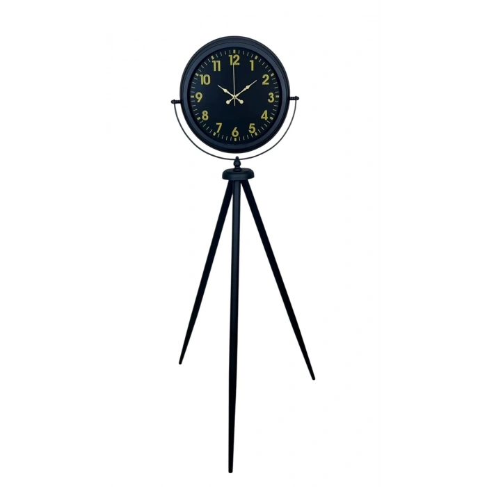 Mey İthalat® Black Prime Gold Rakamlı Tripod Ayaklı Saat