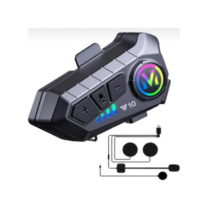 Mey İthalat® Bluetooth 5.3 Kask İçi Intercom Kulaklık 1000 m Mesafe 1000 mAh