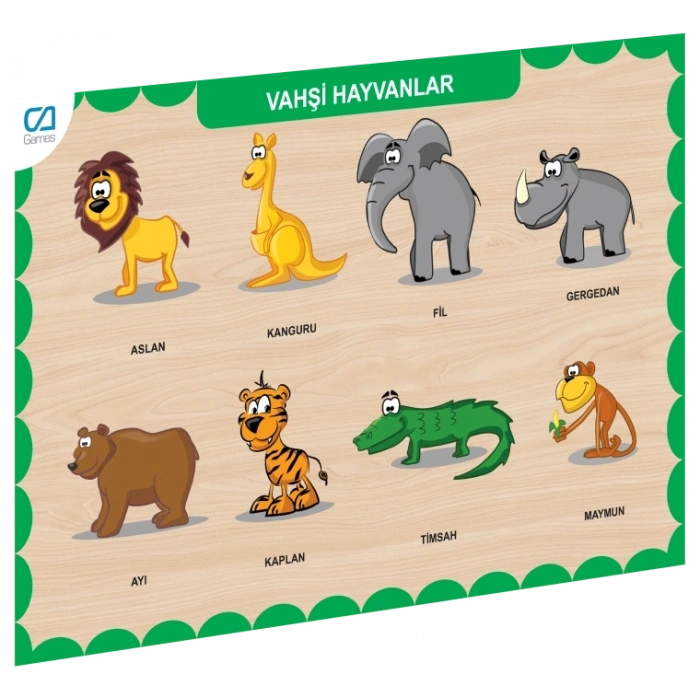 Mey İthalat® CAAHS-3213 CA GAMES AHŞAP VAHŞİ HAYVANLAR BUL-TAK