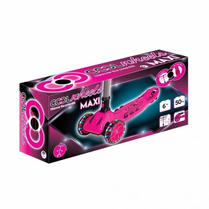 Mey İthalat® 3 Tekerlekli Işıklı Maxi Scooter Pembe