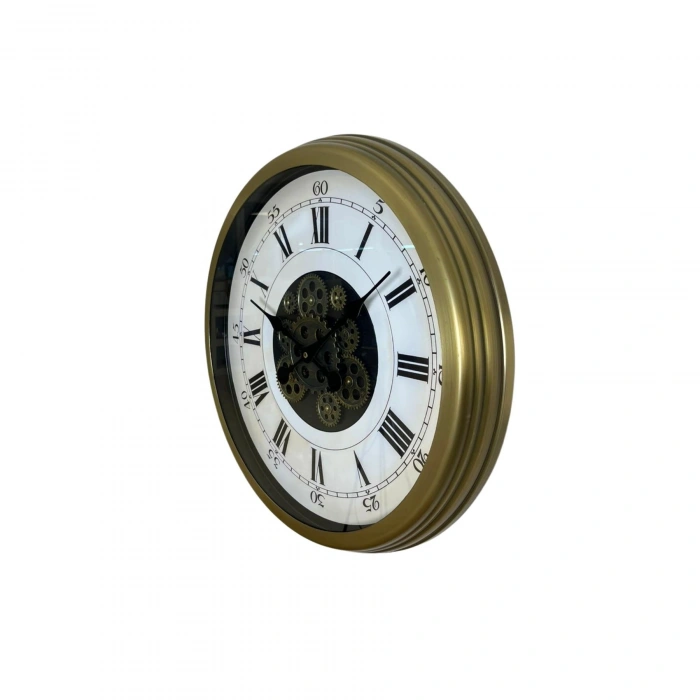 Mey İthalat® Eskitme Roma Rakamlı Elite 60 Cm Çarklı Duvar Saati
