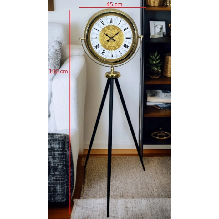 Mey İthalat® Gold Asalet Tripod Ayaklı Saat