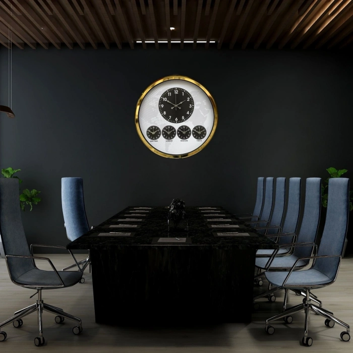 Mey İthalat® Gold Modern 52 Cm Dünya Saati