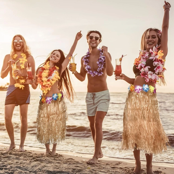 Mey İthalat® Hawaii Tarzı Hula Eteği – 60 cm Hasır Naturel Etek