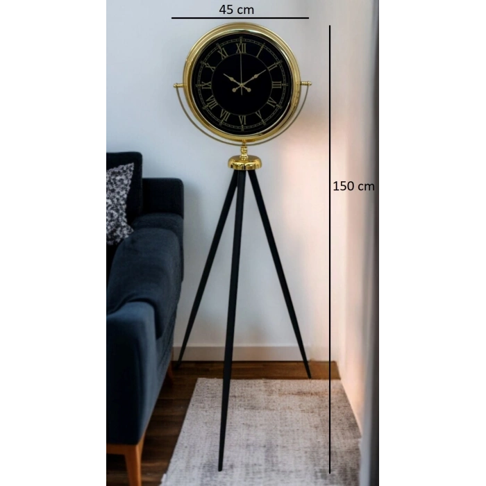 Mey İthalat® İhtişam Gold Tripod Ayaklı Saat