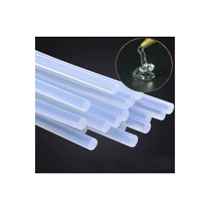 Mey İthalat® KALIN Silikon Çubuk 10’lu Paket – Şeffaf Yedek Silikon