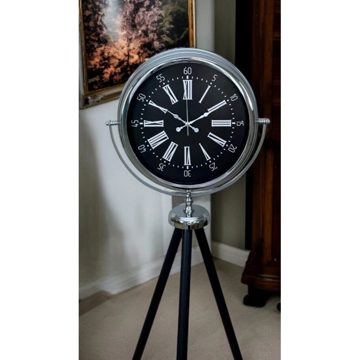 Mey İthalat® Majestic Krom Tripod Ayaklı Saat