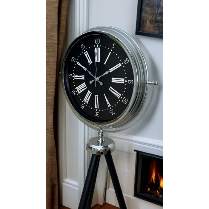 Mey İthalat® Majestic Krom Tripod Ayaklı Saat