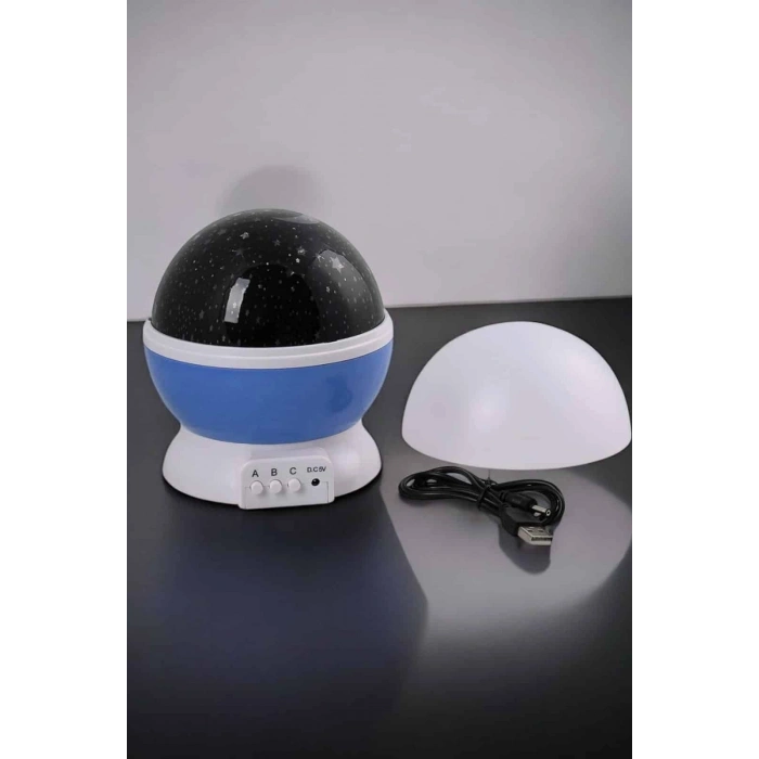 Mey İthalat® Mavi ve Mor Işıklı Projeksiyon Lambası