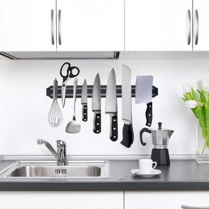 Mey İthalat®  Mıknatıslı Paslanmaz Duvar Bıçak Askısı Standı 33 Cm  Aparat