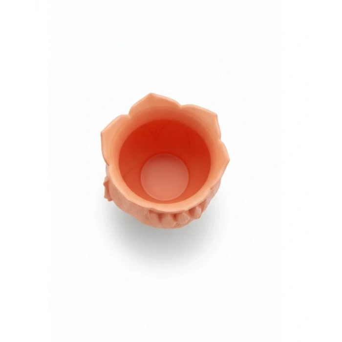 Mey İthalat® Modern 3D Turuncu Çiçek Vazo Masaüstü Salon Dekoru