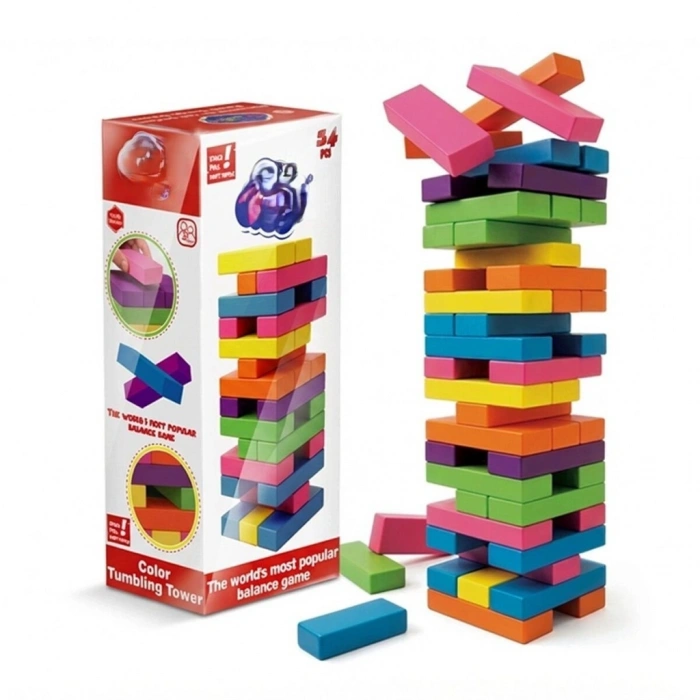 Mey İthalat® ONY-415 KUTUDA AHŞAP RENKLİ DENGE OYUNU