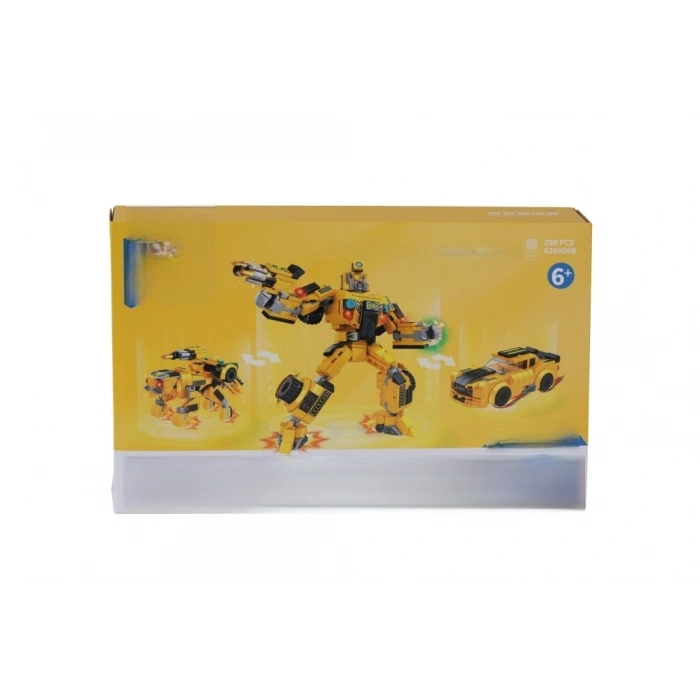 Mey İthalat® P626006-KARMA DÖNÜŞEN ROBOTLAR BLOCK OYUNCAK-KIRMIZI