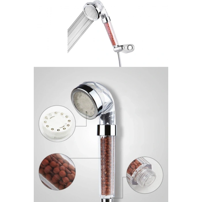 Mey İthalat®  Renk Değiştiren Led Işıklı Su Tasarruflu Basınçlı Duş Başlığı