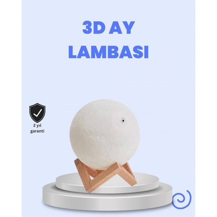 Mey İthalat® RGB Modlu 16 Renkli Ay Gece Lambası 3D Baskı
