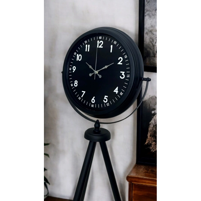 Mey İthalat® Royal Black Tripod Ayaklı Modern Tasarım Saat