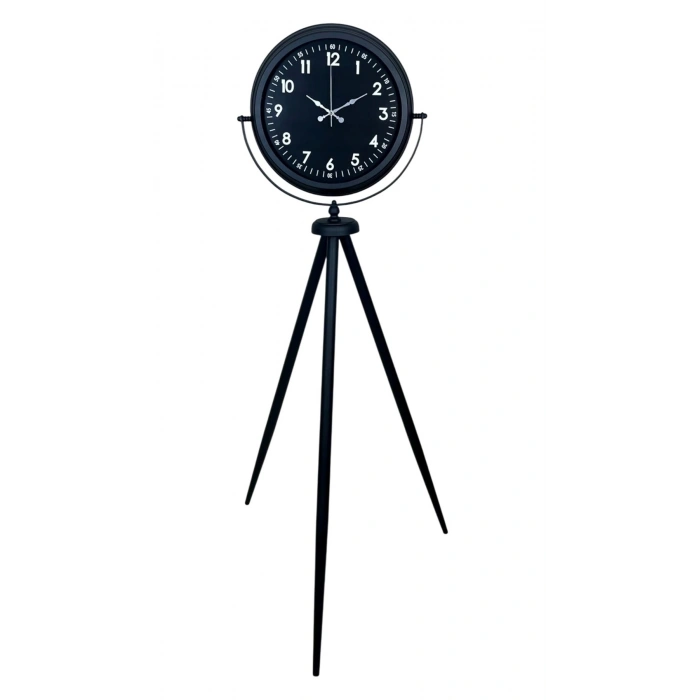 Mey İthalat® Royal Black Tripod Ayaklı Modern Tasarım Saat