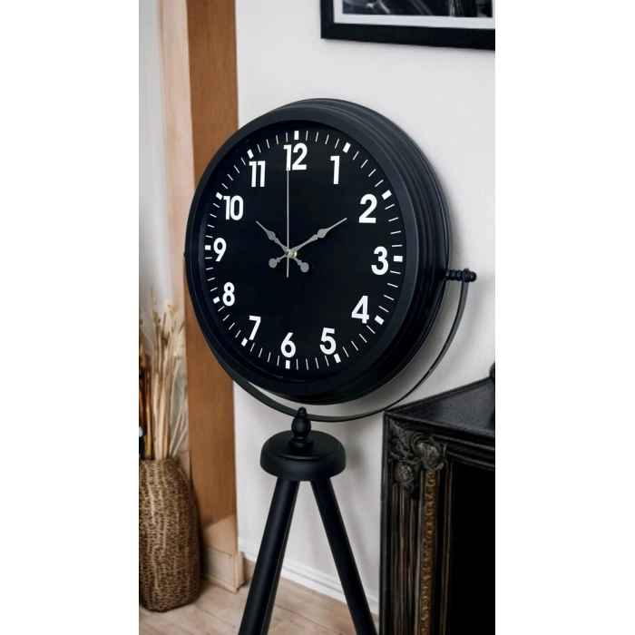 Mey İthalat® Siyah Asil Standart Stil Tripod Ayaklı Saat