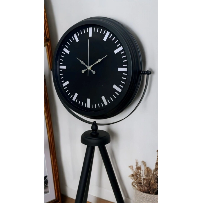 Mey İthalat® Siyah Lüks Sade Tripod Ayaklı Saat