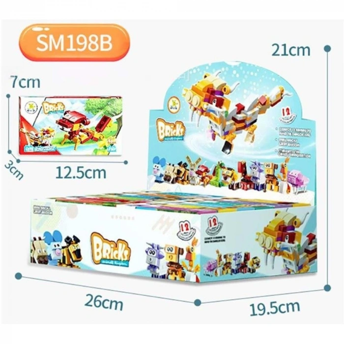 Mey İthalat® SM198B LEGO HAYVANLAR 12 IN 1