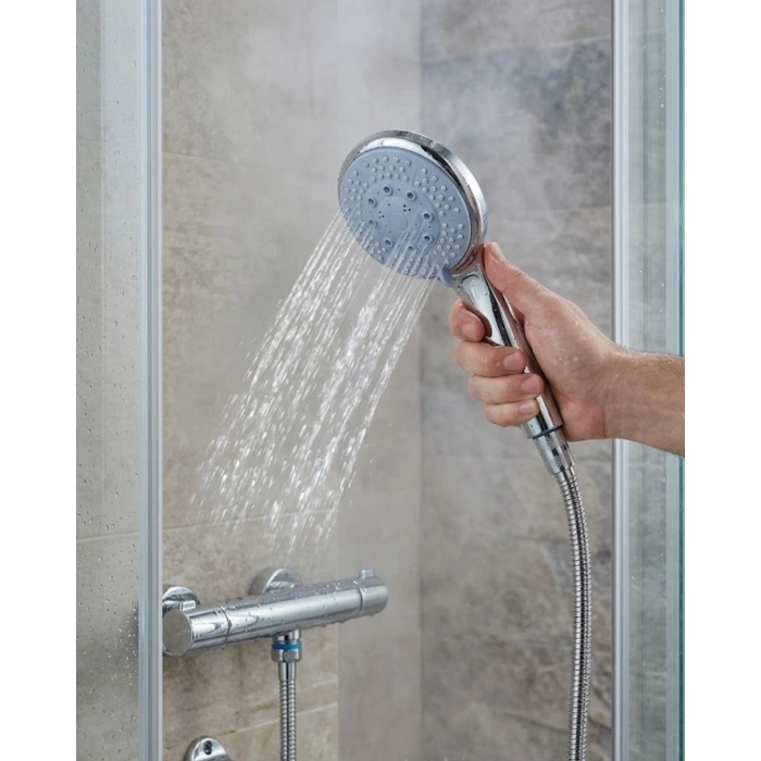 Mey İthalat® Spiral Hortumlu 4 Kademeli El Duşu Seti Duvar Askılı Banyo Duş Başlığı