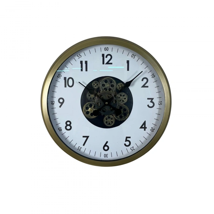 Mey İthalat® Vintage 60 Cm Çarklı Modern Duvar Saati