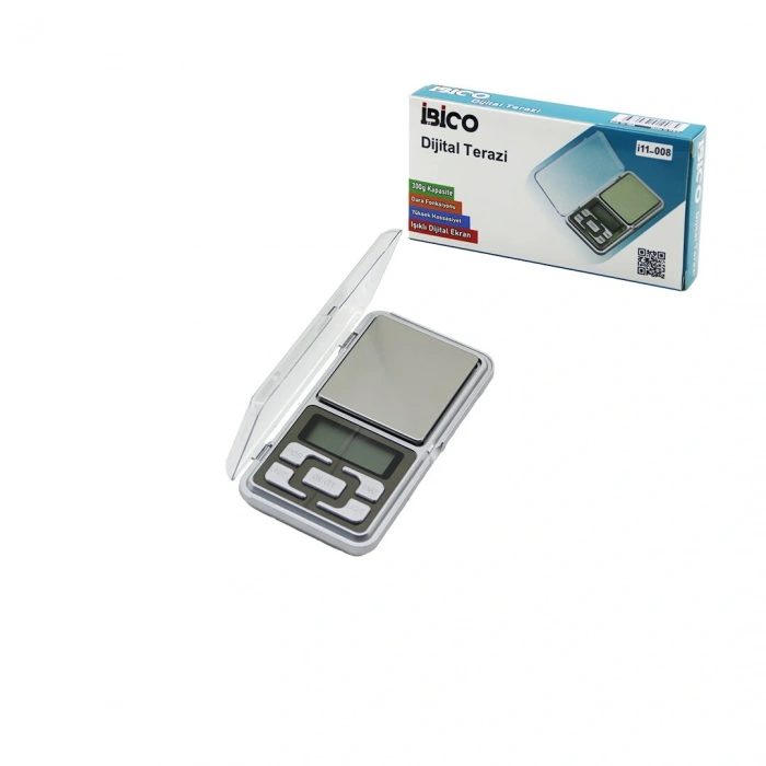 MİNİ=6X12CM HASSAS TARTI - TERAZİ 300GR/0.01GR ŞEFFAF PLS.KAPAKLI - PİLLİ= 2PCS İNCE (5047)