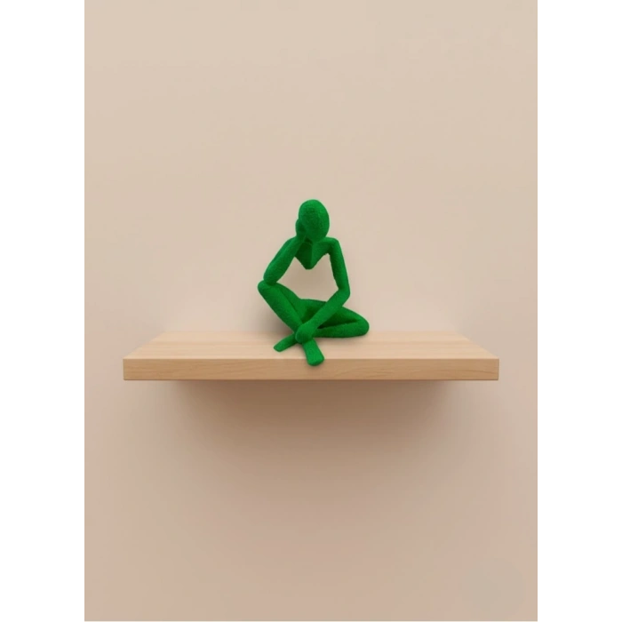 Mey İthalat® Minimal İnsan Figürü Biblo Yeşil Ev ve Ofis Dekoru